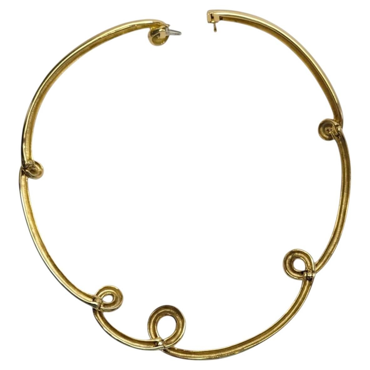 Pre-owned Angela Cummings 1990  18k Yellow Gold Twisted Link Collar Necklace 16" #26711