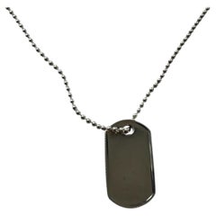 2003 Tiffany & Co. Sterling Silver Dog Tag Necklace 24" #26230