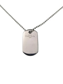 2003 Tiffany & Co. Sterling Silver Dog Tag Necklace 24" #26230