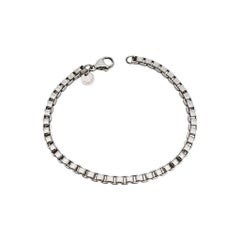 Tiffany & Co Sterling Silver Venetian Box Chain Bracelet #26738
