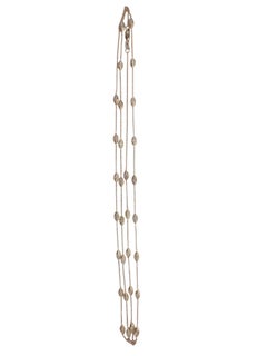 14K White and Yellow Gold Diamond Station Necklace 37" #26791