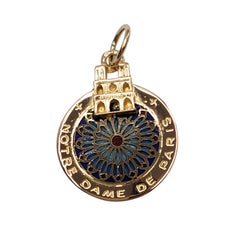 17K Yellow Gold Pique de Jour Notre Dame Charm #25890