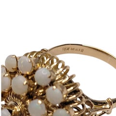 18K Yellow Gold Opal Harem Ring Size 6.25 #25845