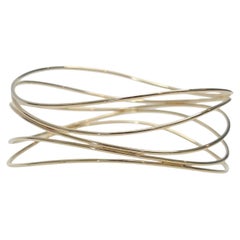 Tiffany & Co Peretti 18K Yellow Gold Wave Five Row Bangle Bracelet #26853