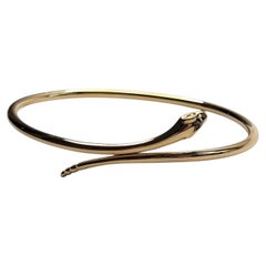 Tiffany & Co Elsa Peretti 18K Yellow Gold Snake Wrap Bangle Bracelet #26857