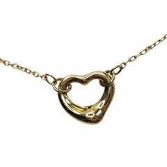 Tiffany & Co Elsa Peretti 18K Yellow Gold Heart Necklace 18" #26824