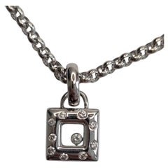 Chopard Halskette mit „Happy Diamond“-Anhänger aus 18 Karat Weißgold, 17" #26866