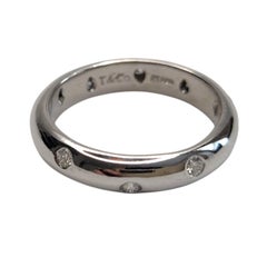 Tiffany & Co. Platinum Etoile Diamond Band Ring Size 6.75 - 7 #26865