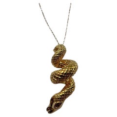 18K Yellow Gold Snake Pendant #26827