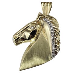Maurice Katz 14K Yellow and White Gold Diamond Horse Head Brooch/Pendant #26844