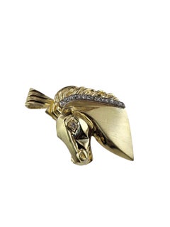 Maurice Katz 14K Yellow and White Gold Diamond Horse Head Brooch/Pendant #26844