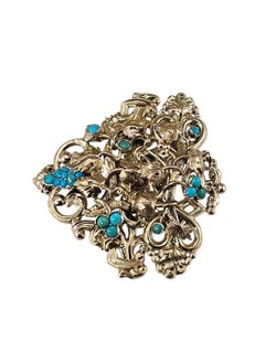 Viintage 12K-13K Yellow Gold Turquoise Brooch/Pin #26862