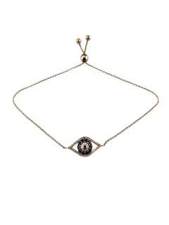 Effy 14K Rose Gold Diamond and Sapphire Evil Eye Bolo Bracelet #26841