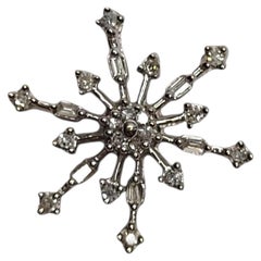 10K White Gold Diamond Snowflake Pendant #26895
