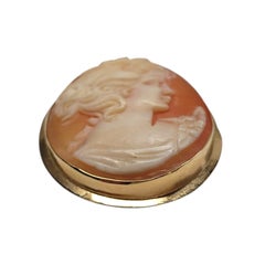 14K Yellow Gold Cameo Pin Pendant #26916