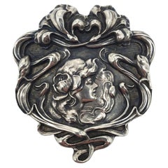 MMA Sterling Silver Large Maiden Brooch Pendant #25953