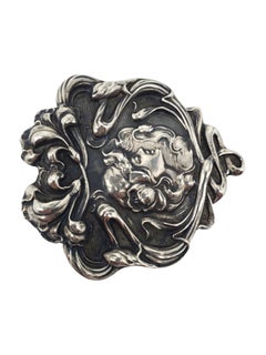 MMA Sterling Silver Large Maiden Brooch Pendant #25953