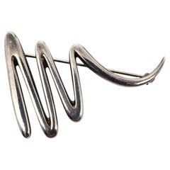 Tiffany & Co. Paloma Picasso Sterling Scribble Zig Zag Brooch Pin # 25947