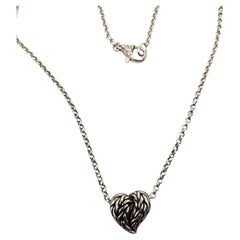 Collier John Harvey avec pendentif en argent sterling en forme de cœur tressé, livré avec une pochette #26246