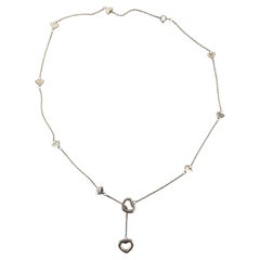 Tiffany & Co. Sterling Silver Interlocking Heart Station Lariat Necklace # 26247
