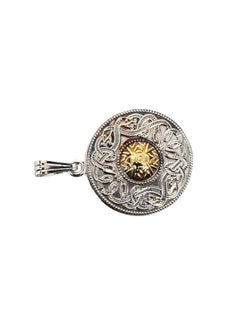 Boru Sterling Silver Celtic Warrior Gold Tone Accent Round Pendant #26181