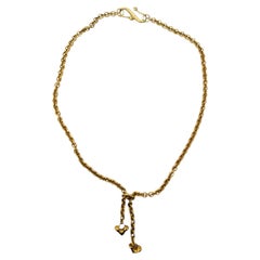 RLM Robert Lee Morris Sterling Silver Gold Tone Heart Charm Necklace #26170