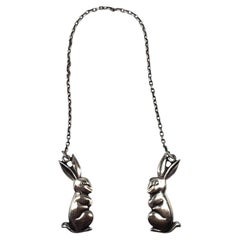SKS Sterling Silver Bunny Rabbit Bib Clips #26172
