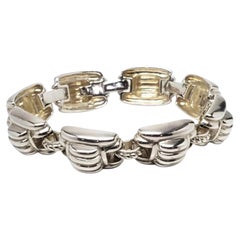 Bracciale Judith Ripka in argento sterling con maglie quadrate scanalate #25831