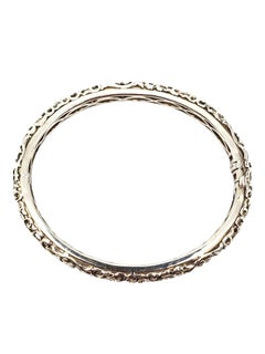 Charles Krypell Sterling Silver 14k Scrollwork Hinged Bangle Bracelet #25870