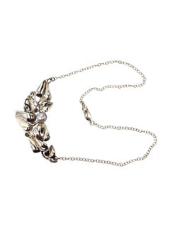 Hagit Gorali Israel Sterling Silver Pearl Floral Necklace #26184