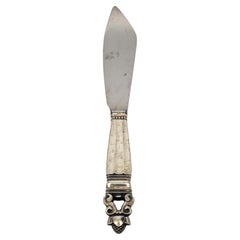 Georg Jensen Denmark Sterling Silver Acorn Pattern Cake Knife #26295