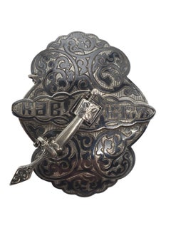 Russian 84 Zolotnik Silver Ornate Belt Buckle #26186