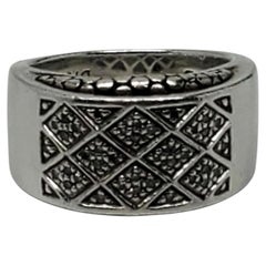 Bague en argent sterling à motif en treillis de Michael Dawkins, taille 6, n° 26780