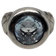 Bague en argent sterling avec pierre bleue de Michael Dawkins, taille 6, n° 26781
