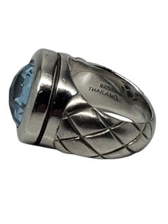 Bague en argent sterling avec pierre bleue de Michael Dawkins, taille 6, n° 26781