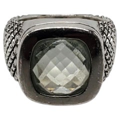 Bague imposante en argent sterling avec pierre verte, signée Michael Dawkins, taille 6, n° 26786