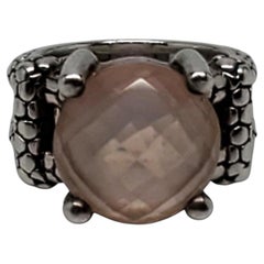 Bague en argent sterling avec pierre rose de Michael Dawkins, taille 5,75 #26788