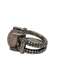 Bague en argent sterling avec pierre rose de Michael Dawkins, taille 5,75 #26788
