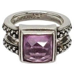 Bague imposante en argent sterling et améthyste de Michael Dawkins, taille 6, n° 26787
