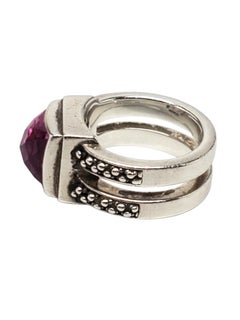 Bague imposante en argent sterling et améthyste de Michael Dawkins, taille 6, n° 26787