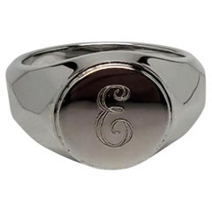 Gabriel & Co. Sterling Silver E Initial Signet Ring Size 10 #26002