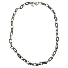 Samuel B. Sterling Silver Ornate Link Necklace 16" #26012