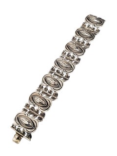 Los Ballesteros Taxco Sterling Silver Wide Panel Bracelet #26000