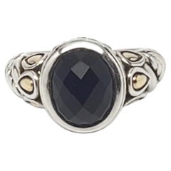 JAi by John Hardy Sterling 14K Yellow Gold Dark Brown Stone Ring Size 6 # 26789