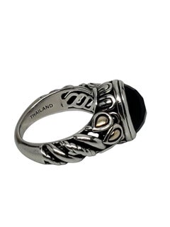 JAi by John Hardy Sterling 14K Yellow Gold Dark Brown Stone Ring Size 6 # 26789