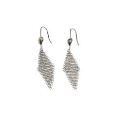 Vintage Tiffany & Co Elsa Peretti Sterling Silver Mesh Dangle Earrings #26920