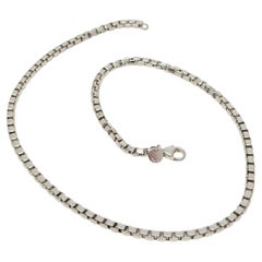 Tiffany & Co Sterling Silver Venetian Box Chain Necklace 18" #27028