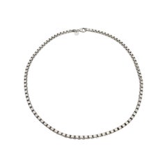 Tiffany & Co Sterling Silver Venetian Box Chain Necklace 18" #27028