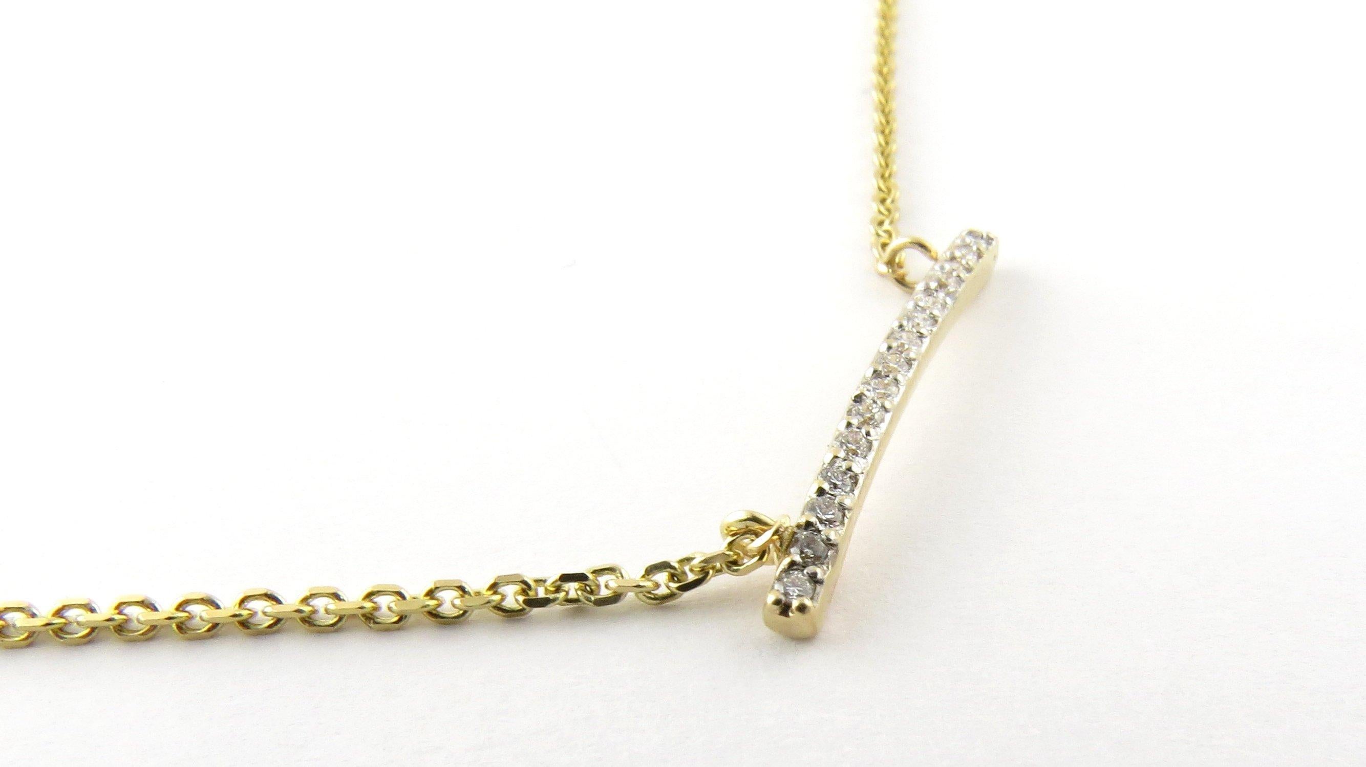 Women's 14 Karat Yellow Gold Diamond Bar Necklace