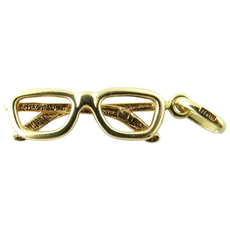 14 Karat Yellow Gold Eyeglasses Charm at 1stDibs